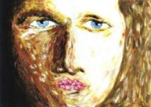 Forbidden face [selfportrait] (tempery)