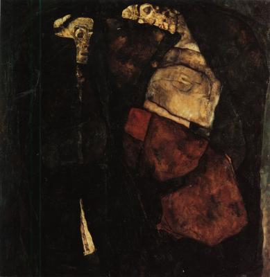 Egon Schiele: Těhotná žena a smrt, 1911