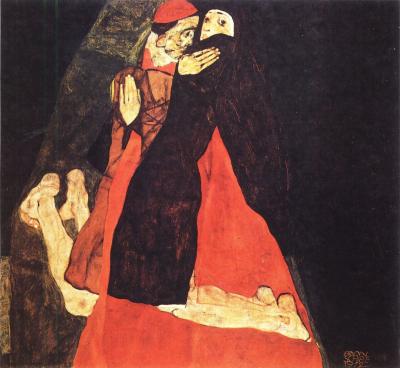Egon Schiele: Kardinál a jeptiška, 1912