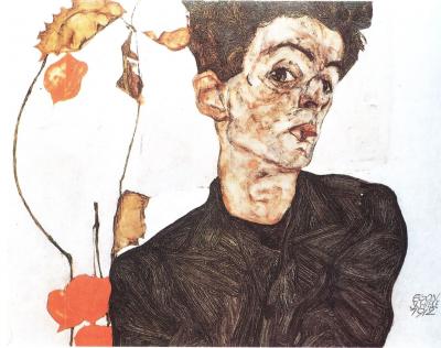 Egon Schiele: Autoportrét s čínskými lampiony, 1912