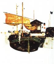 Egon Schiele: Lodě v Terstu, 1912