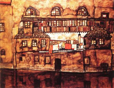 Egon Schiele: Dům na řece, 1915