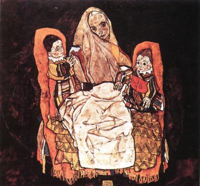 Egon Schiele: Matka s dvěma dětmi, 1915-17