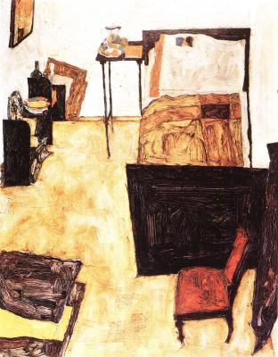 Egon Schiele: Malířův pokoj v Neulengbachu, 1911