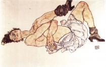 Egon Schiele: Ležící žena (Akrobatka), 1917