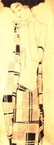 Egon Schiele: Stojící dívka v kostkovaném šátku, 1910