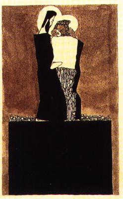 Egon Schiele: Dva muži se svatozáří, 1909