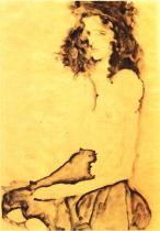 Egon Schiele: Černovlasá dívka, 1911