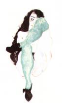 Egon Schiele: Ženský akt se zelenými punčochami, 1912