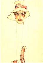 Egon Schiele: Muž s klopákem (Erwin Dominik Osen), 1910