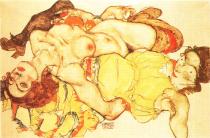 Egon Schiele: Dvě dívky v propletené poloze, 1915