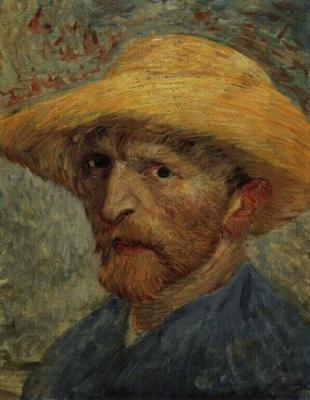 Vlastní portrét se slaměným kloboukem