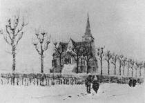Kostel v Tongelre v zimě