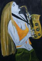 Saxofon hraje sólo
