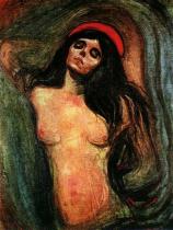 Madona (Madonna). Olej na plátně. 1894/95. 136&nbsp;&times;&nbsp;110. Munch-Museet, Oslo.