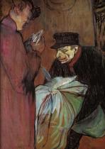 Pradlenář v bordelu. Olej na lepence. 1893. 57,8&nbsp;&times;&nbsp;46,2. Musée Toulouse-Lautrec, Albi.