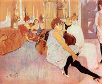 Salón v rue des Moulins. Pastel, kartón. 1894. 111&nbsp;&times;&nbsp;132. Musée Toulouse-Lautrec, Albi.