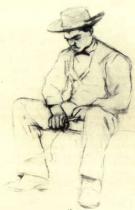 Mladý Routy v Céleyranu. Uhel na papíře. 61&nbsp;&times;&nbsp;47. 1882. Musée Toulouse-Lautrec, Albi.