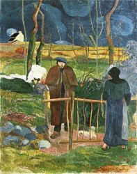 Dobrý den pane Gauguine (Bonjour, Monsieur Gauguin). Olej na plátně. 1889. 92,5&nbsp;&times;&nbsp;74. Národní galerie, Praha.