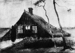 Chýše na vřesovišti, Drenthe, říjen 1883, tužka, 22,5&nbsp;&times;&nbsp;29, Národní muzeum Kröller-Müller, Otterlo.