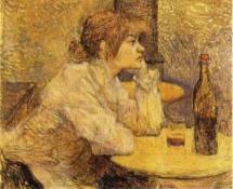 Henri de Toulouse-Lautrec: Žena se skleničkou