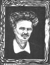 Portrét Augusta Strindberga. Litografie. 1896. 61 × 46.